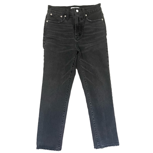 Madewell Denim - Madewell The Perfect Vintage Jean 25P Straight Leg Retro Black Denim Dark Wash